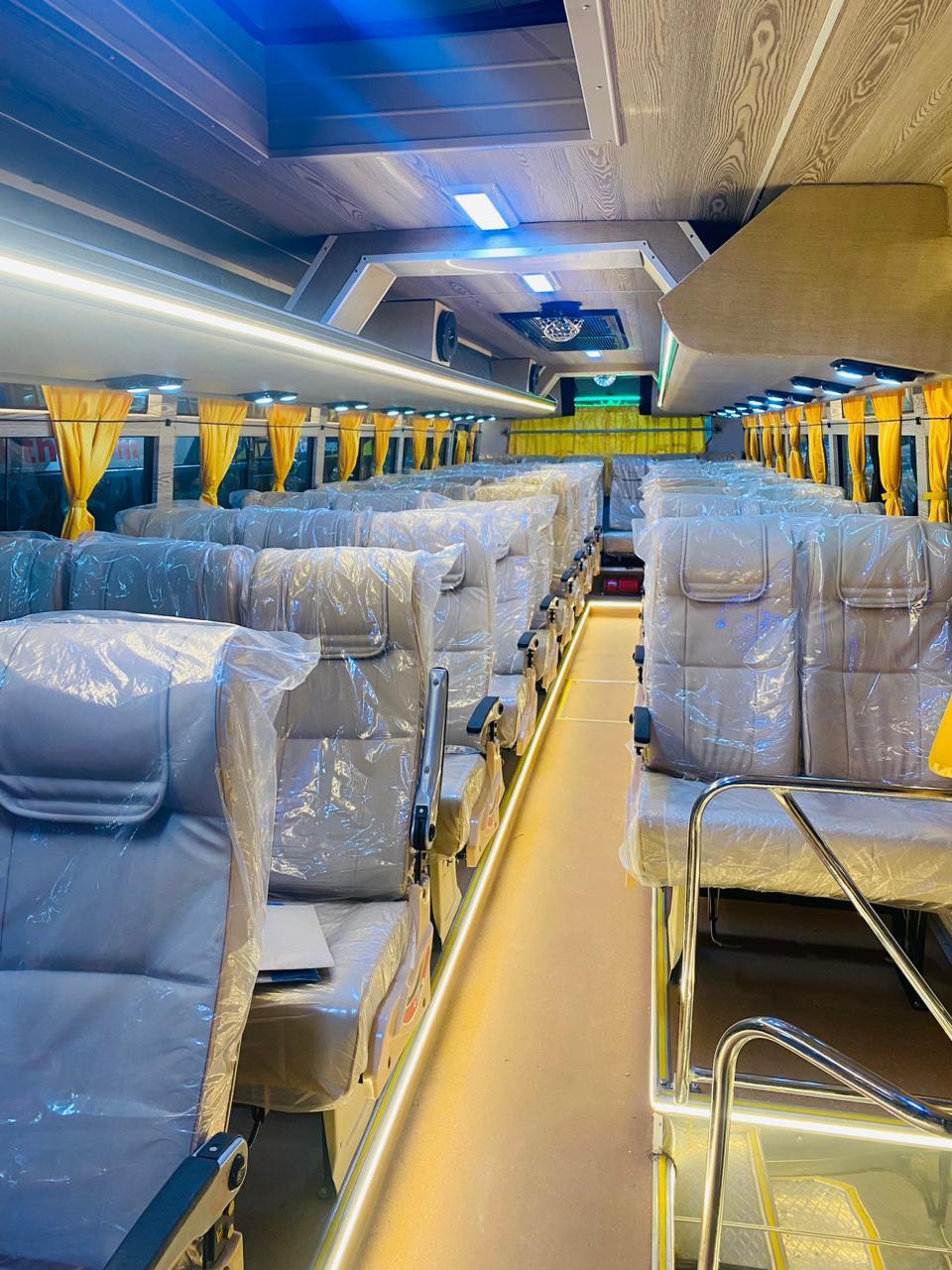Bus seating used for Bangalore outstation group trips